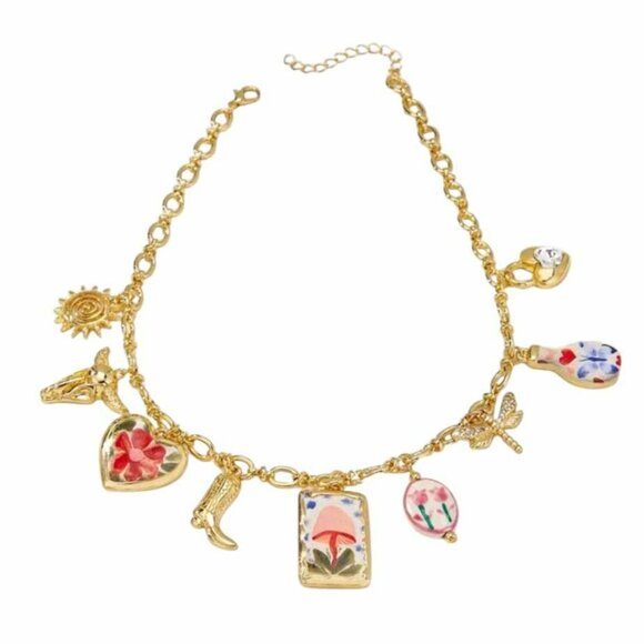 $8 If Bundled! New Beautiful Gold Tone Charm Necklace - Picture 3 of 7